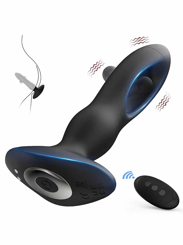 Prostate Massager 10 Flapping Vibrating Remote Control Anal Plug MT4