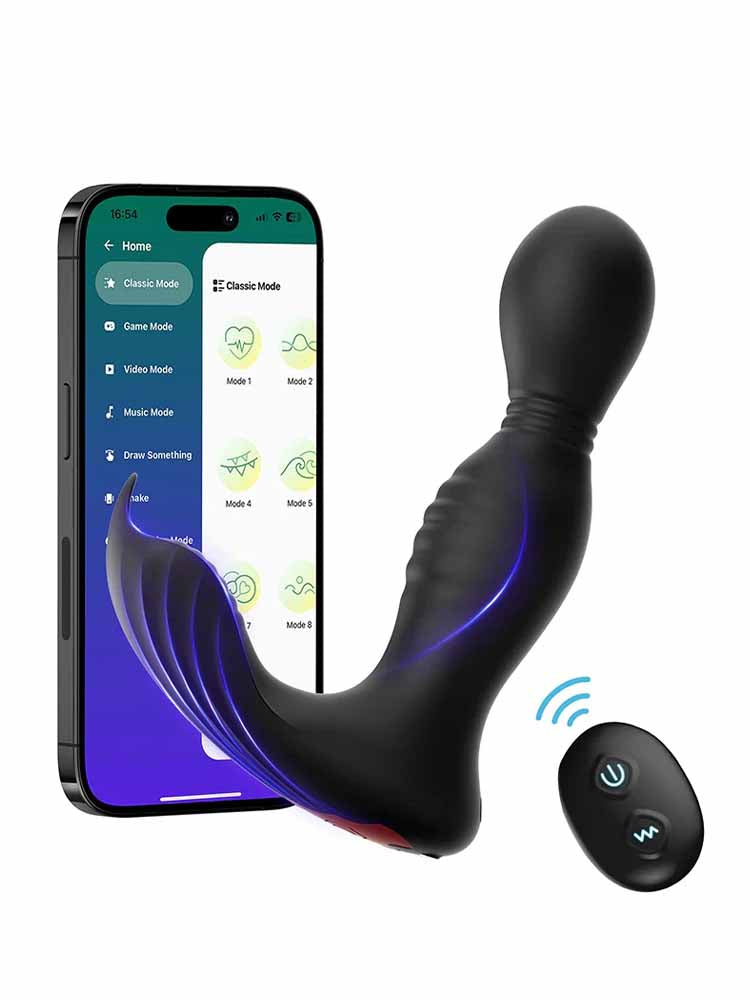 Ultimate Pleasure Prostate Massager 9 Swing Vibrating Licking App & Remote Control MT8