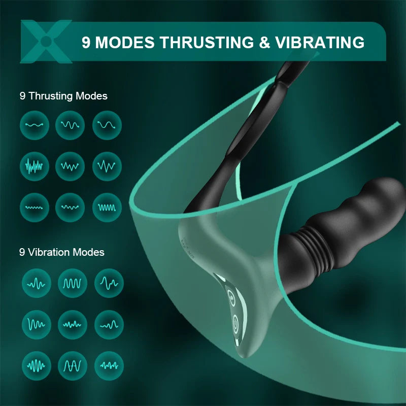 Wearable Prostate Prostate 9 Thrusting Vibrating Remote Control MT9