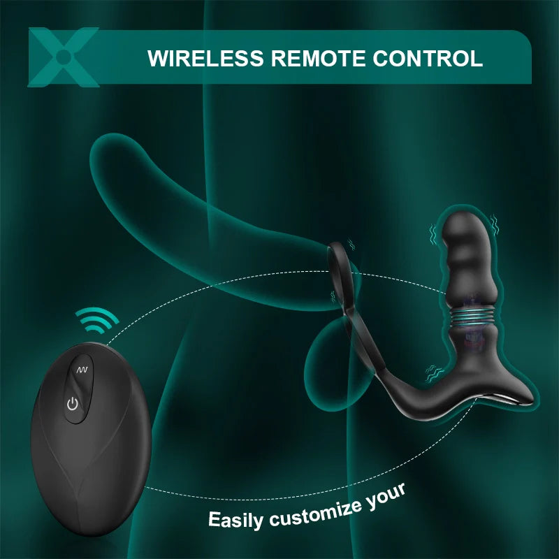 Wearable Prostate Prostate 9 Thrusting Vibrating Remote Control MT9