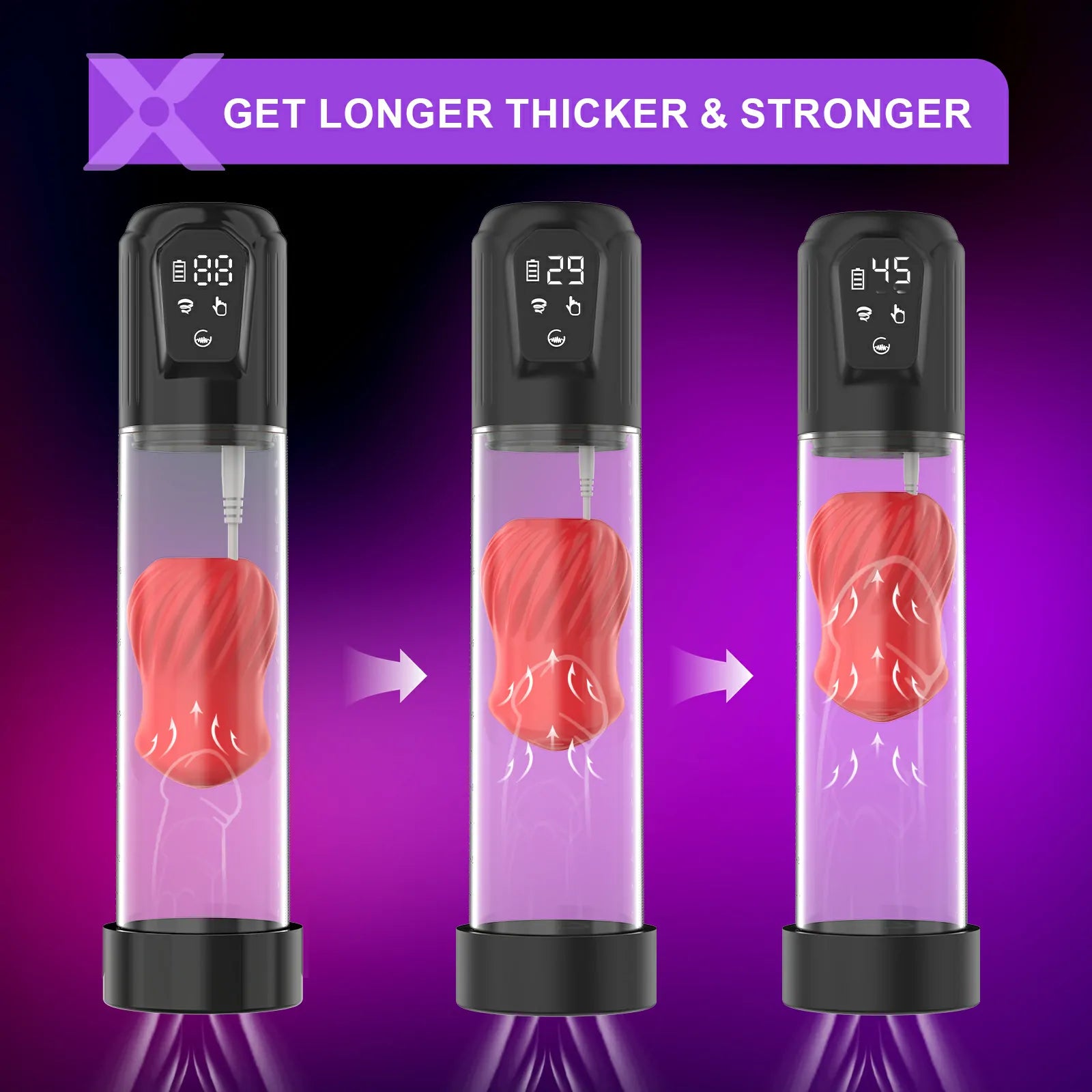 Multi-Frequency Vibration Electric Water Penis Pump With 2 Silicone Sleeves