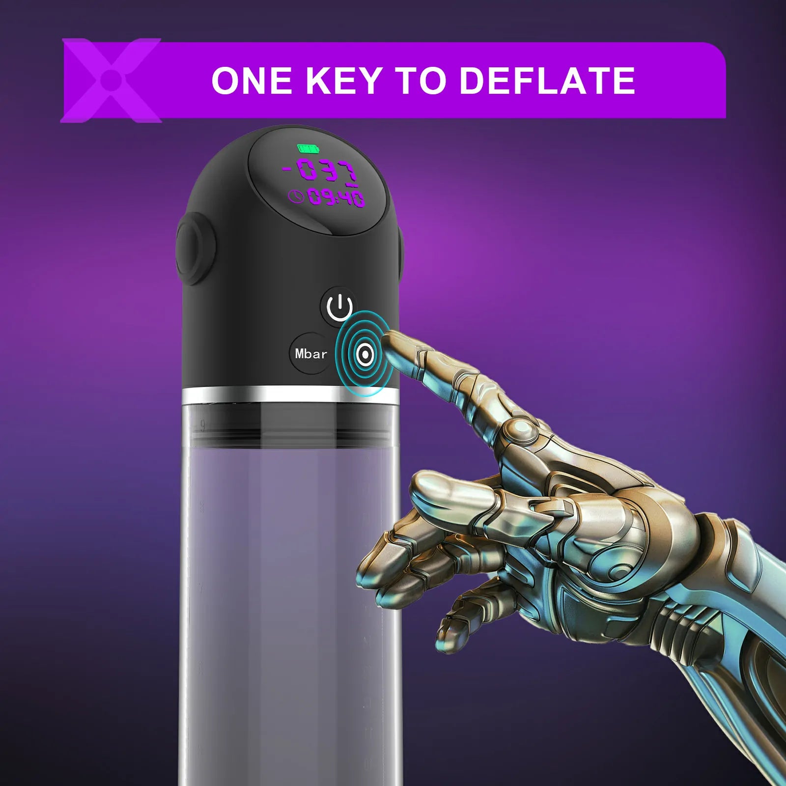 Luxury Vacuum Penis Pump 4 Suction Digital Display One Key Release