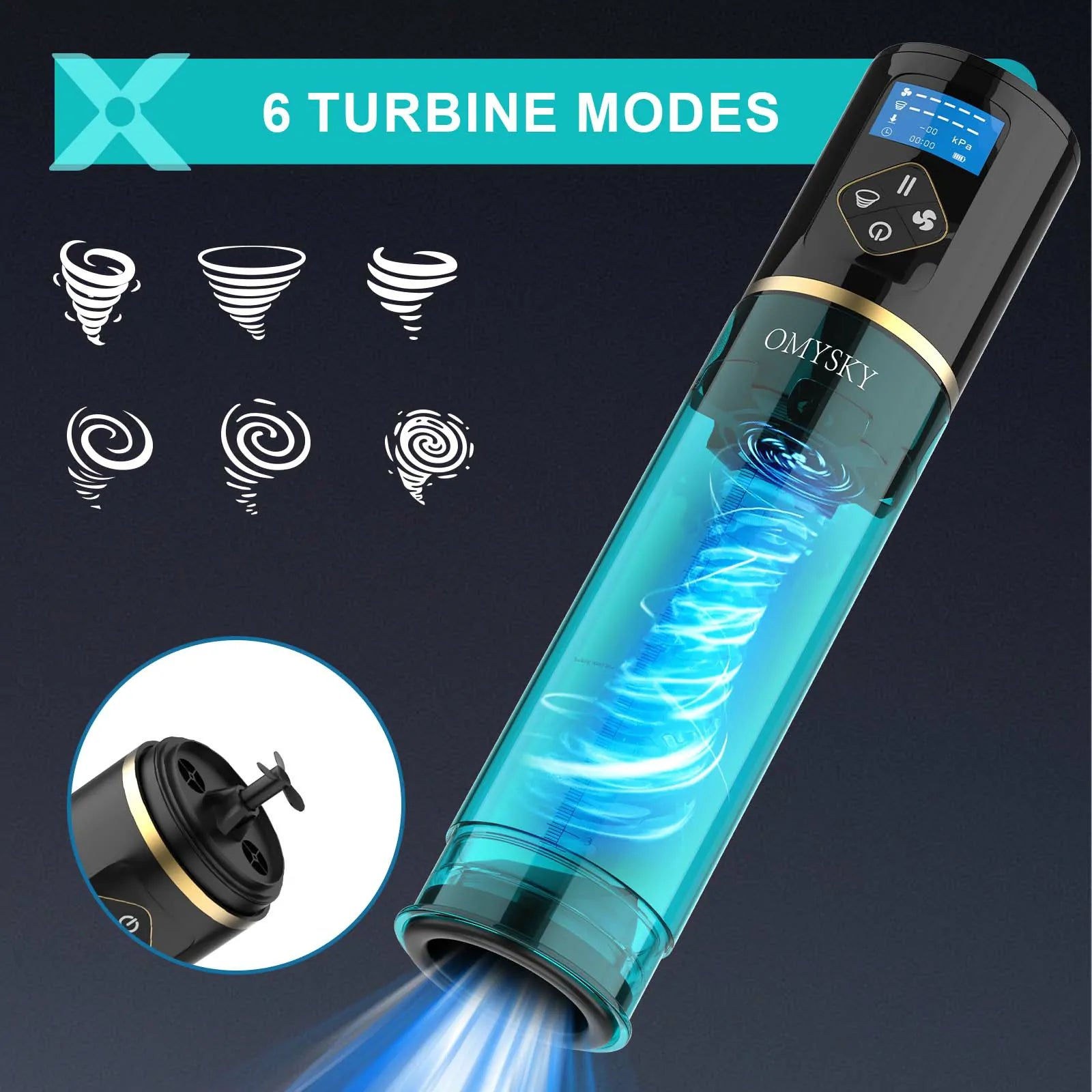 2 In 1 Water Penis Pump And Male Masturbator 6 Suction Power Led Display