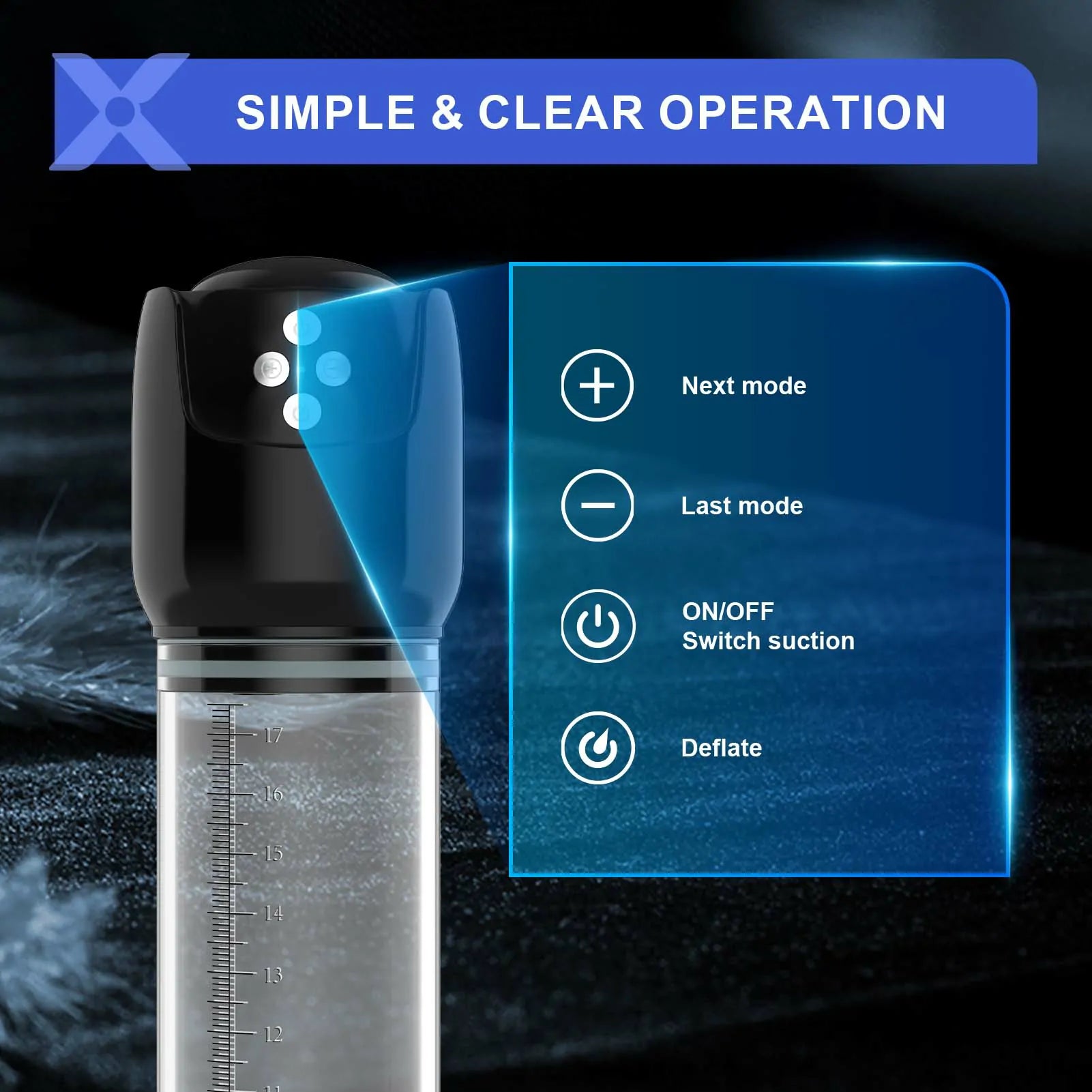 XP7: Multi-Function Penis Pump & Masturbator with 6-Level Suction and 3D Sleeve