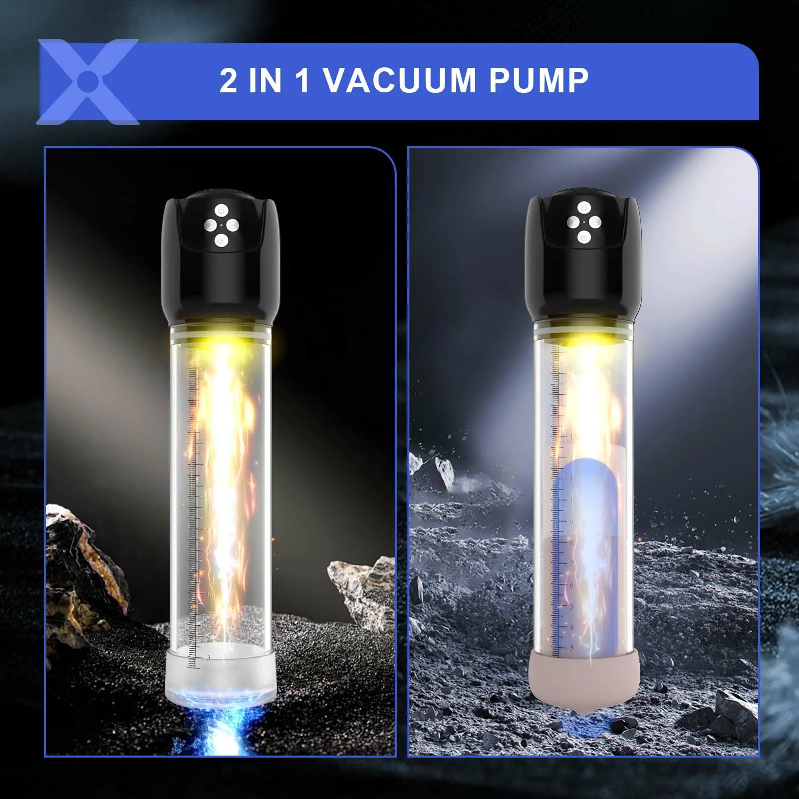 XP7: Multi-Function Penis Pump & Masturbator with 6-Level Suction and 3D Sleeve