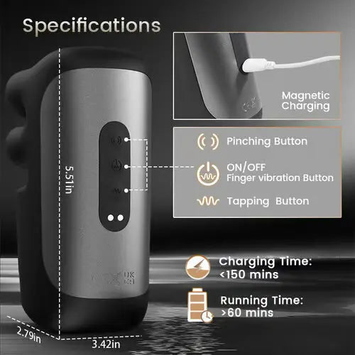 XG21 Automatic 10 Finger Pinchin & Tapping for Massage Therapy Male Vibratore
