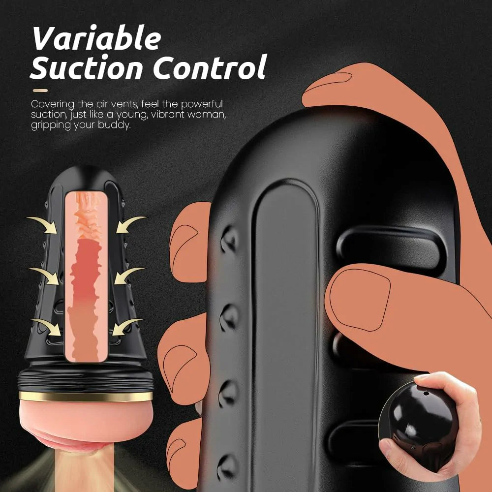 Realistic Pocket Pussy Masturbator 7.5-Inch Depth Textured Soft Channel for Men