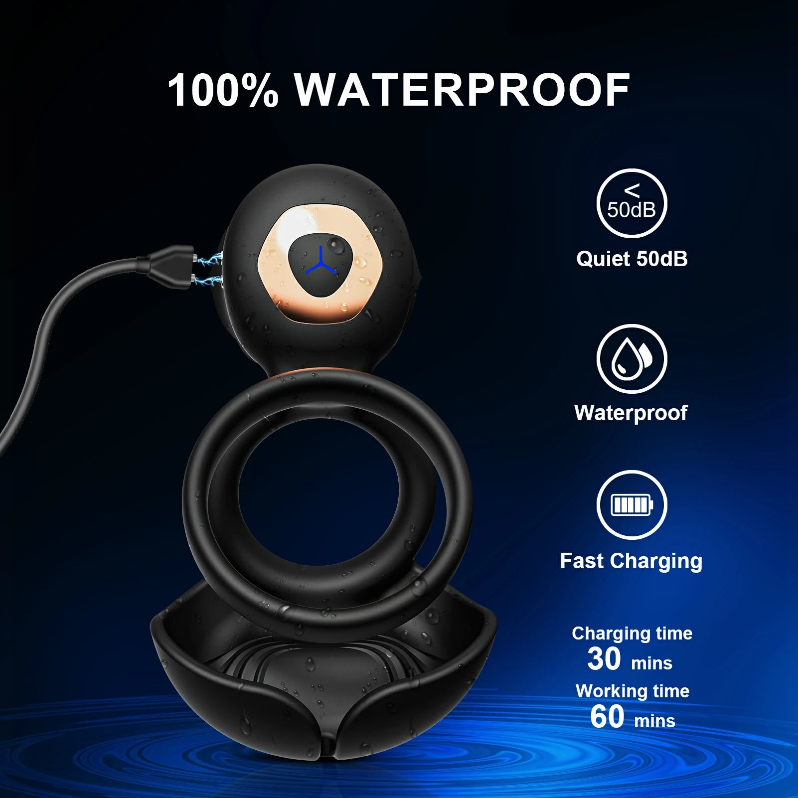 Remote Control Cock Ring Quiet Vibration Soft Skin Feel MT-PR5
