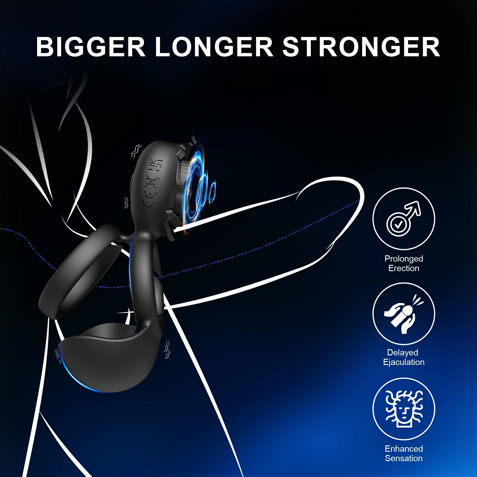 Remote Control Cock Ring Quiet Vibration Soft Skin Feel MT-PR5
