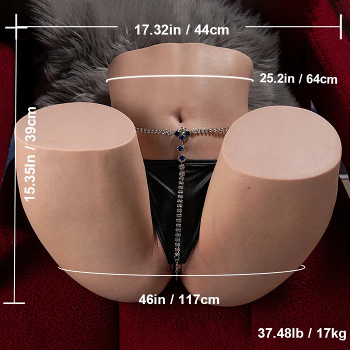 Tessa: 37LB Life-Size Silicone Butt with 1:1 Skin Texture & Ultra-Soft Feel