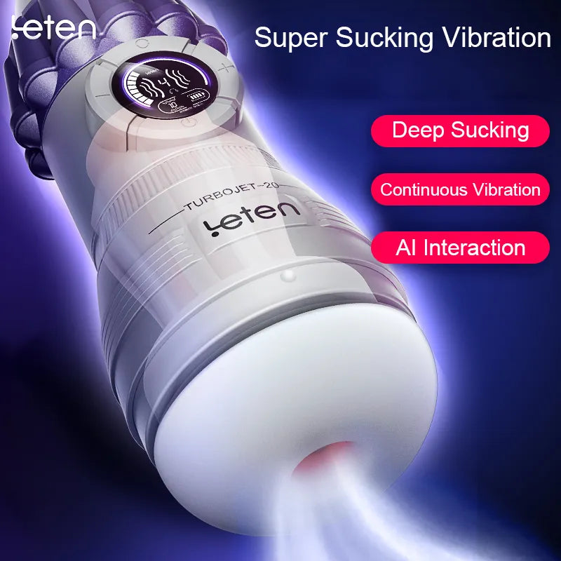 Leten TurboJet :Sucking Masturbator with 10 Suction and Vibration Modes Voice Interaction
