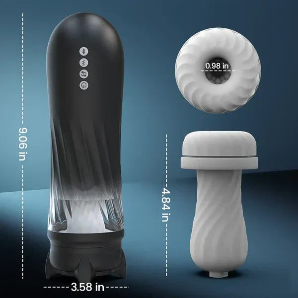 XT3: Quiet Thrusting Masturbator 3 Rotating 5 Thrusting 5 Vibrating Heating Male Stroker