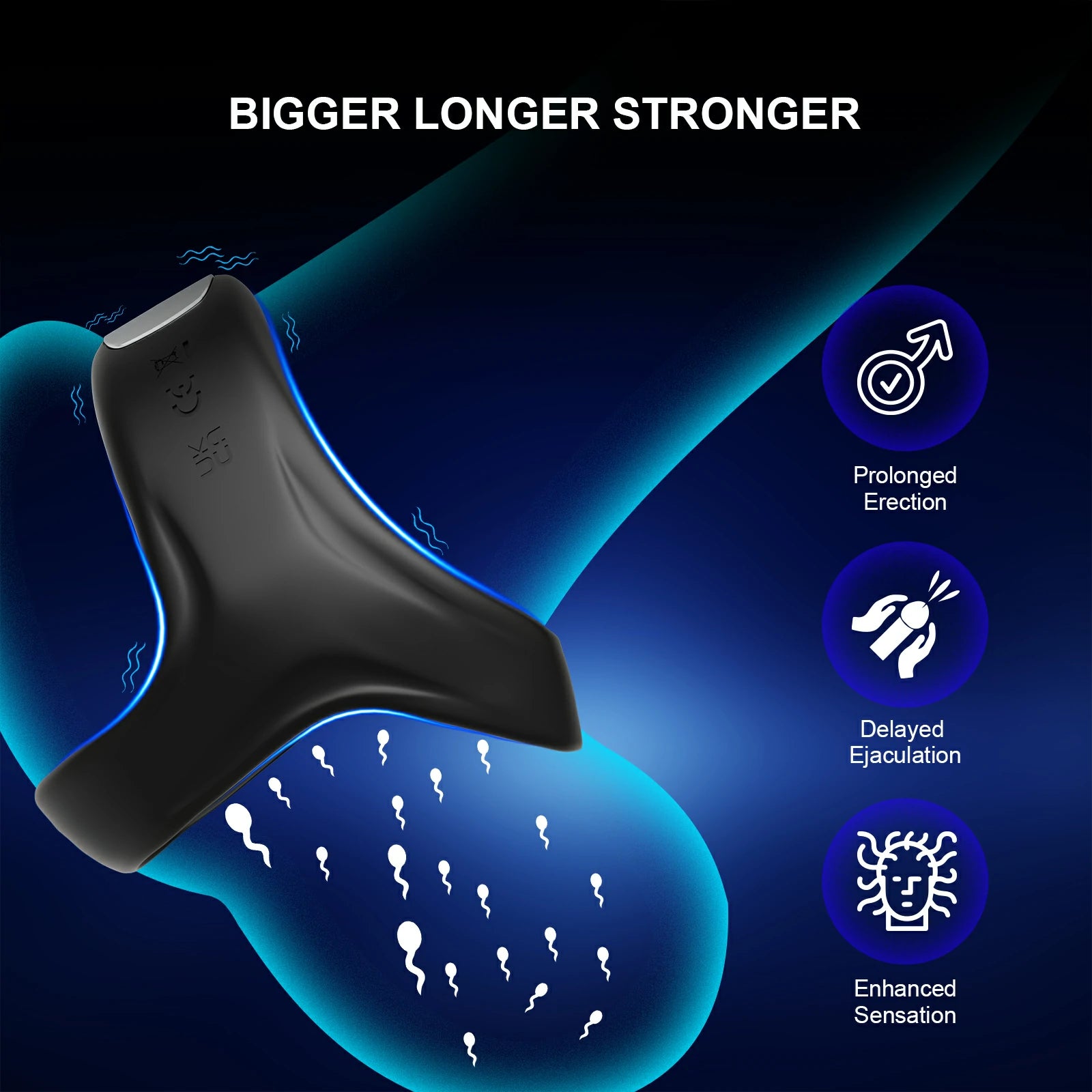 Vibrating Penis Ring Small Size Big Sensation Silicone Safe Waterproof MT-PR7