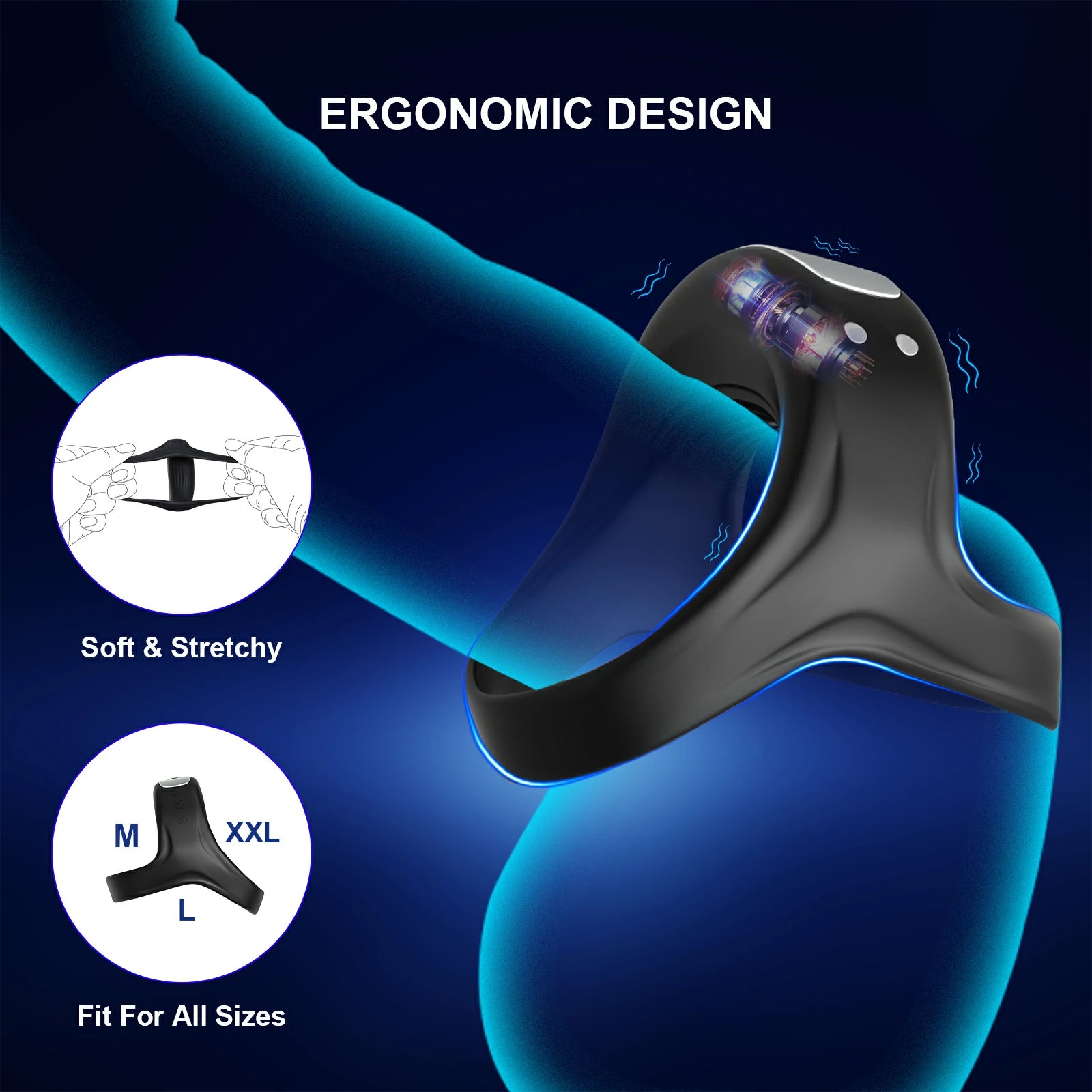 Vibrating Penis Ring Small Size Big Sensation Silicone Safe Waterproof MT-PR7