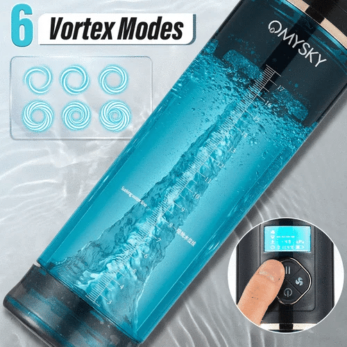 XP6: Water Penis Pump & Stroker with 6 Suction Levels, LED Display & Hydro Sleeve
