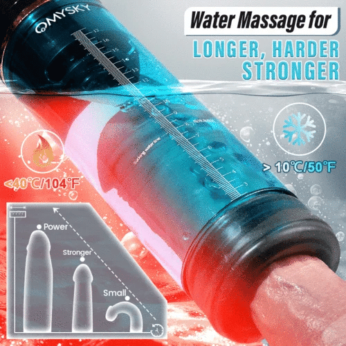 XP6: Water Penis Pump & Stroker with 6 Suction Levels, LED Display & Hydro Sleeve