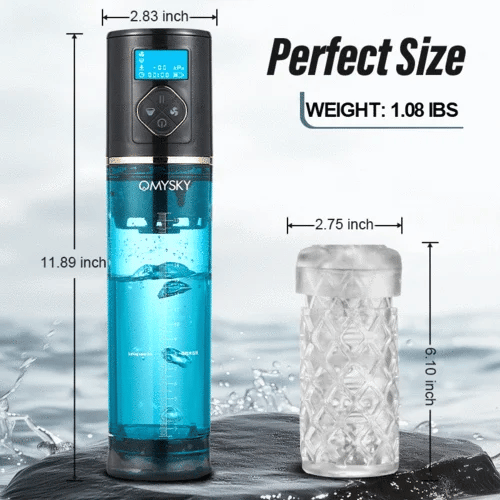 XP6: Water Penis Pump & Stroker with 6 Suction Levels, LED Display & Hydro Sleeve