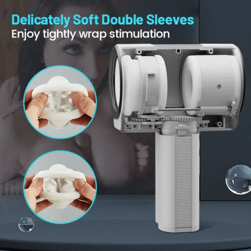 Versatile 3-in-1 Masturbator – Dual Separate Sleeves with Rotating & Thrusting Action