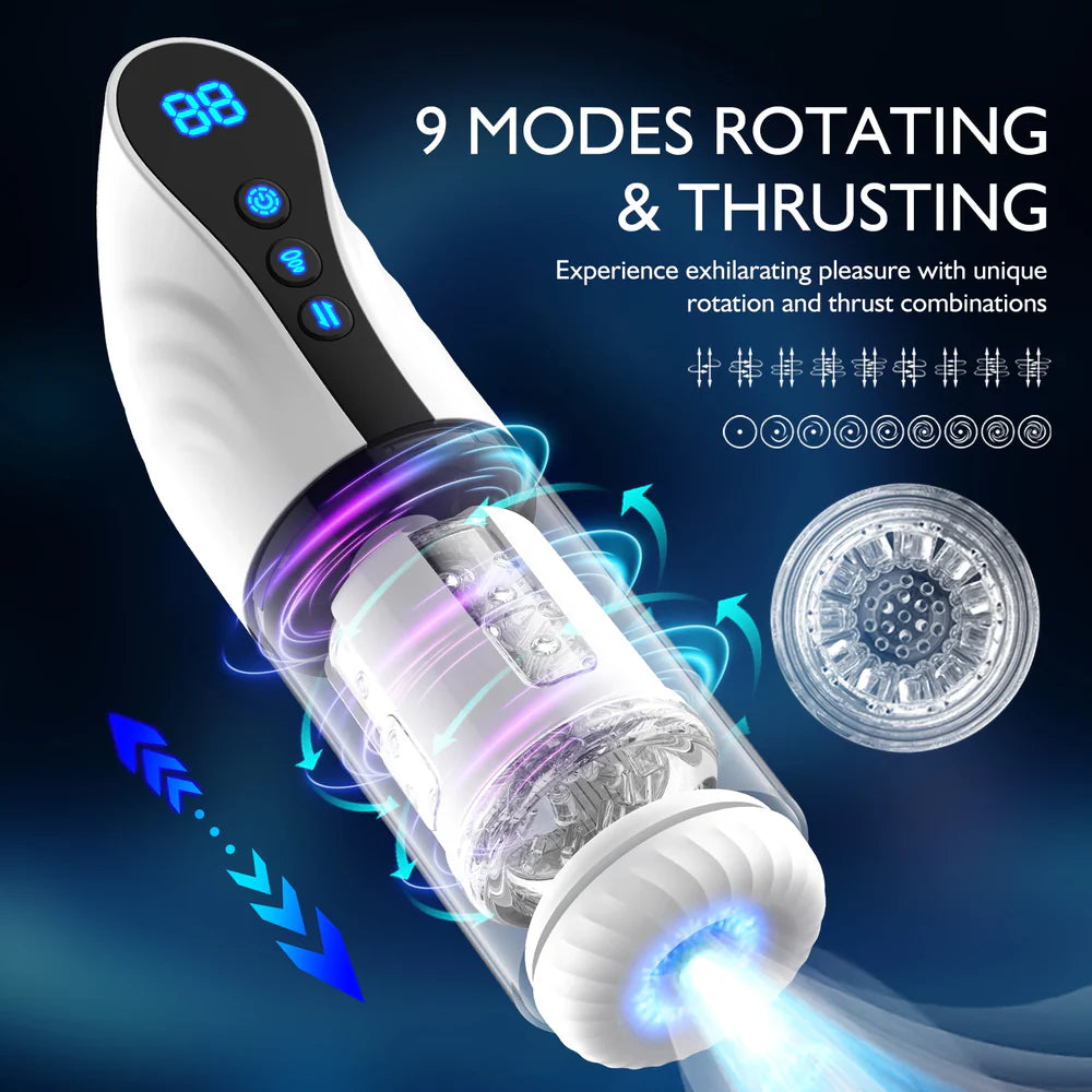 Automatic Stroker 9 Sucking Rotating Thrust Deep Insertion Transparent Body