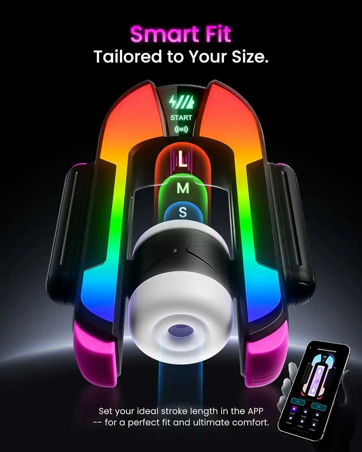 XT17: Adjustable Stroke Male Masturbator with RGB Lighting & APP XT17: Adjustable Stroke Male Masturbator with RGB Lighting & APP