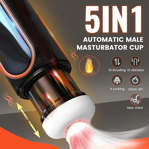 XT1 Hands-Free Quiet Blowjob Machine 10 Thrusting &Vibrating 4 Sucking