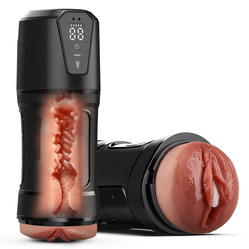 XV8: Electric Fake Pussy with 10 Vibrations 5 Suctions 3D-textured