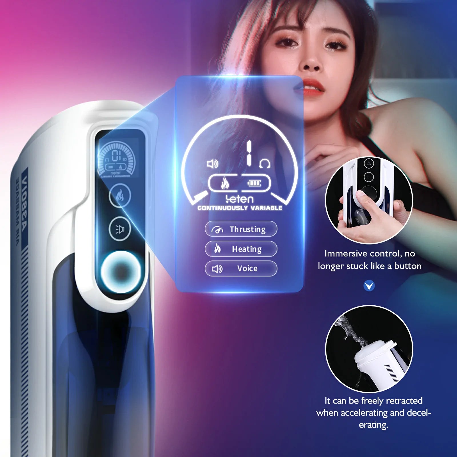A380 IV Realistic Male Masturbator10 Thrusting & Rocking Heating Voice
