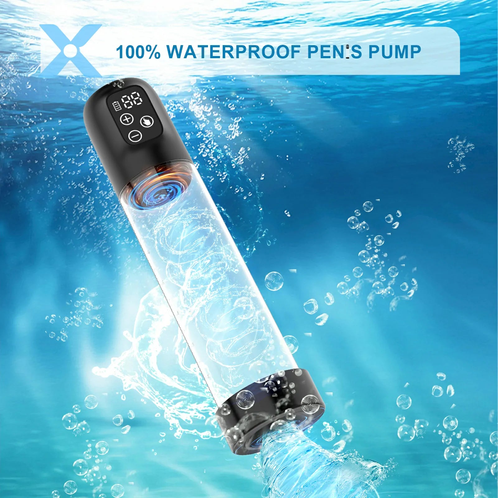 Electric Water Penis Pump Digital Display Easy Use & Clean