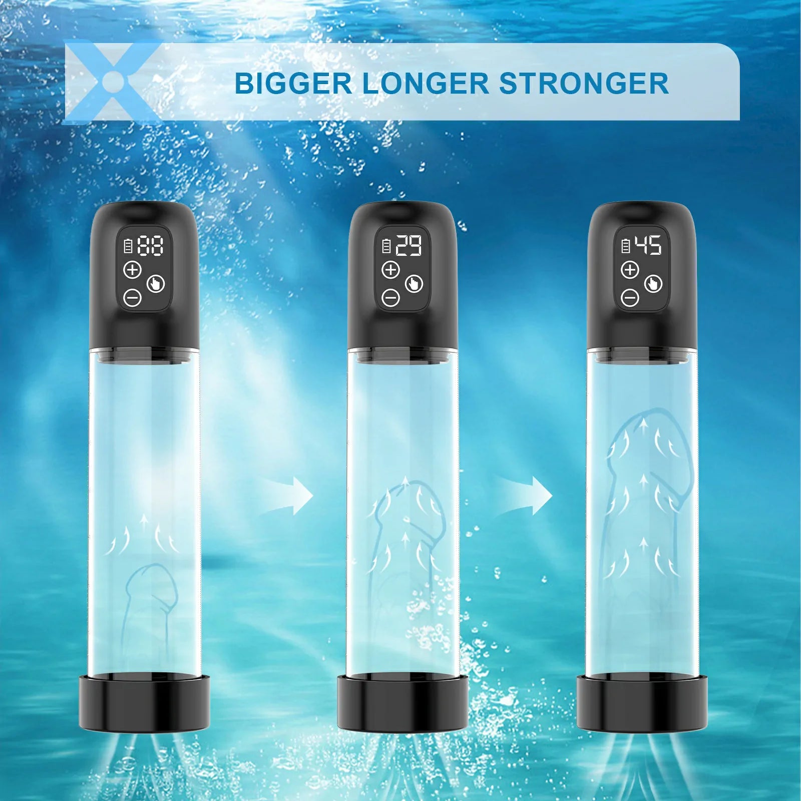 Electric Water Penis Pump Digital Display Easy Use & Clean