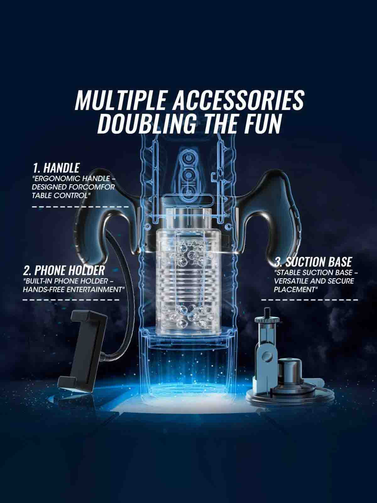 Automatic Hands-Free Male Stroker with 7 Thrusting and Rotating Modes and Suction Base