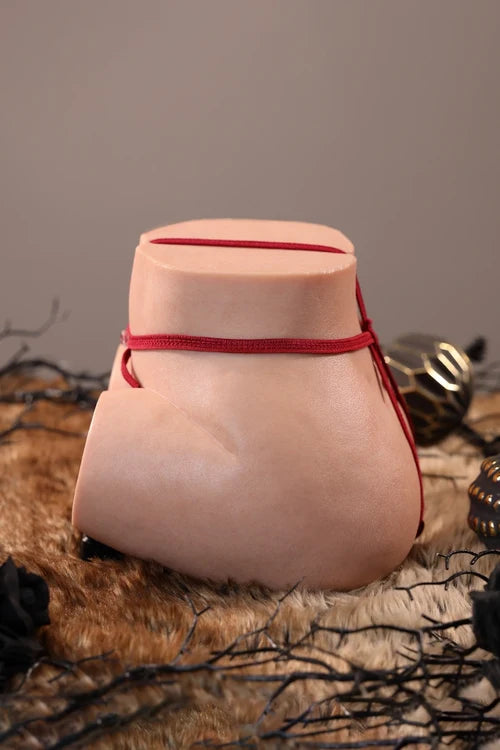Molly: 11lb Platinum Silicone Doggy Style Butt with Ribbed Dual Channels