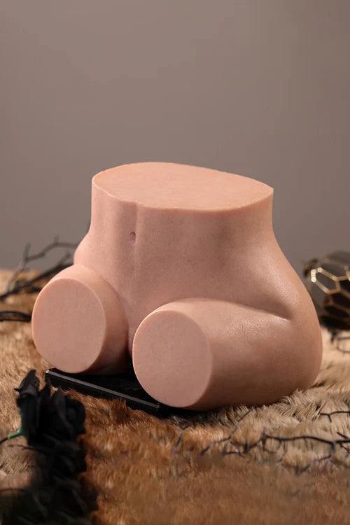 Molly: 11lb Platinum Silicone Doggy Style Butt with Ribbed Dual Channels