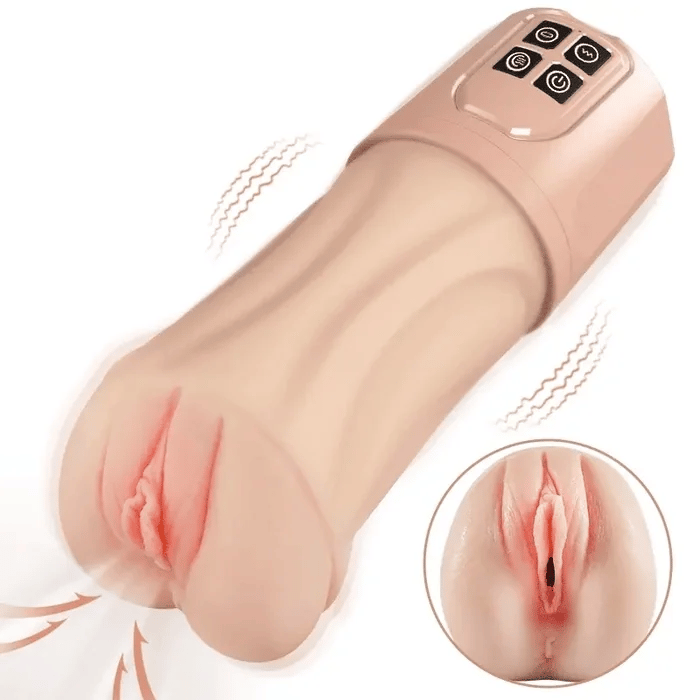 XV7: Case-Free Squeezable Pocket Pussy with 5 Suction & 10 Vibration Modes