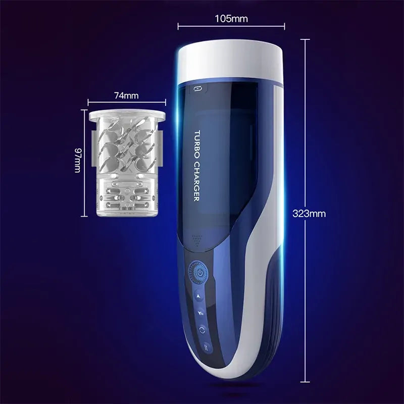 Leten Turbo Charger: 460 Strokes/Min Thrusting & Rotating Stroker with Moaning